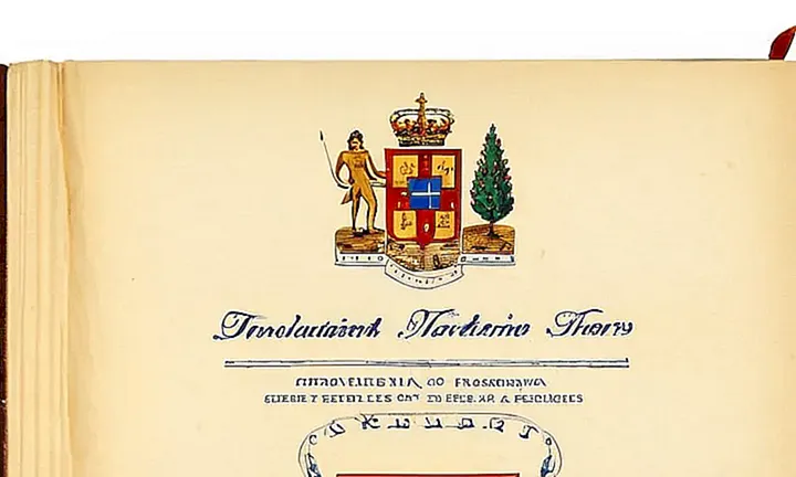 En la página titular de un documento oficial está impreso el título Descubre en letras azules y un ícono de libro abierto, rodeado por un escudo español con municiones