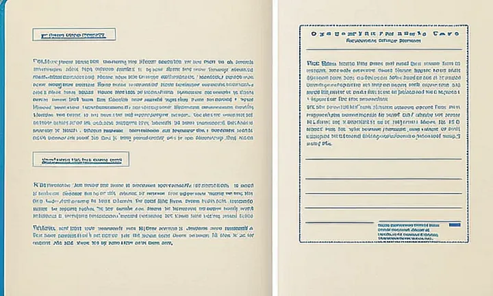 Un documento impreso en papel de alta calidad con texto y diagramas precisos, que contiene detalles técnicos presentados de manera clara y organizada