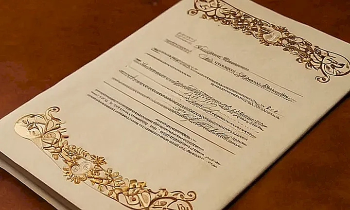Un documento oficial descansa en un escritorio limpio, rodeado por otras hojas organizadas y iluminado suavemente