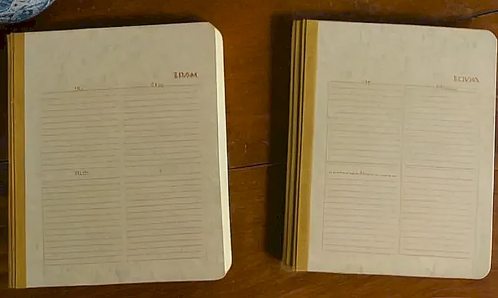 Una habitación con escritorio antiguo y un libro oficial está iluminada por la luz que entra a través de los postigos, rodeado de papeles, una taza de café y libros apilados