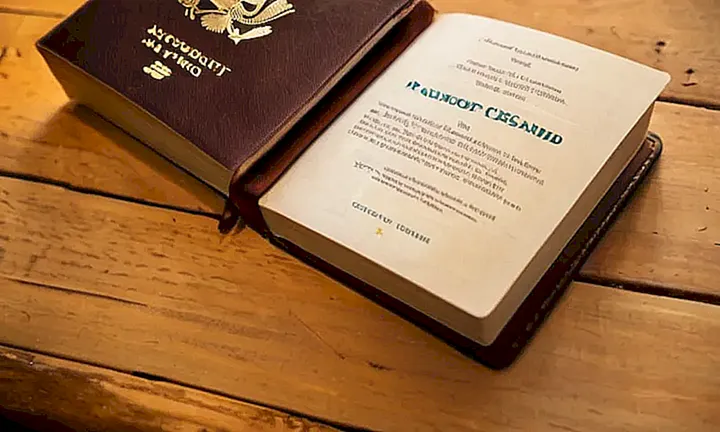 La portada reproduce una fotografía con efecto de difuminado de una pasaporte gastado abierto sobre una mesa cálida