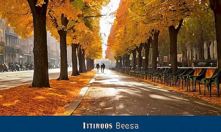 La imagen es una fotografía en grises de la skyline de Madrid al atardecer con un título lado que contiene información sobre el Instituto Español de Emigración