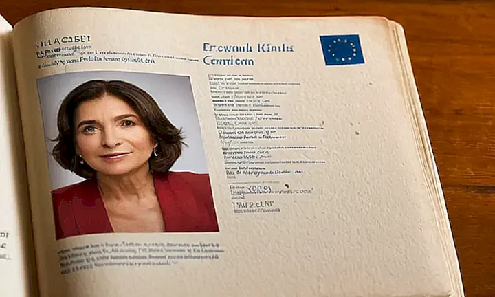 Un libro antiguo y arrugado se exhibe en una mesa con notas escritas y algunas fotos antiguas