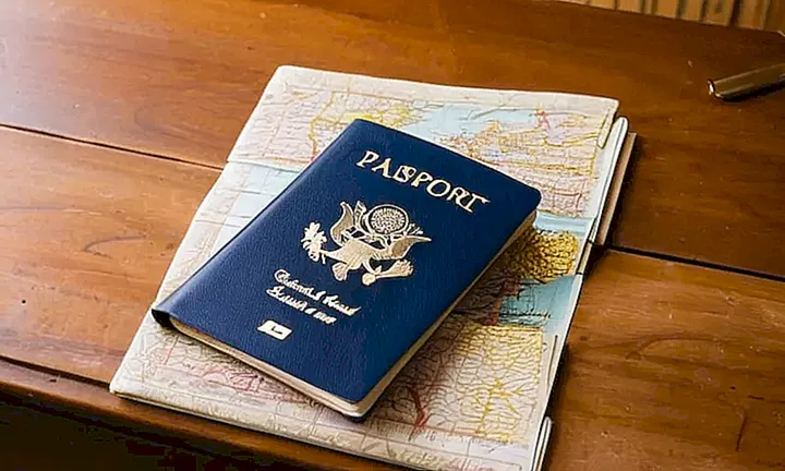 Un pasaporte desgastado descansa en una mesa, junto a un papel con información sobre los requisitos para la ciudadanía española