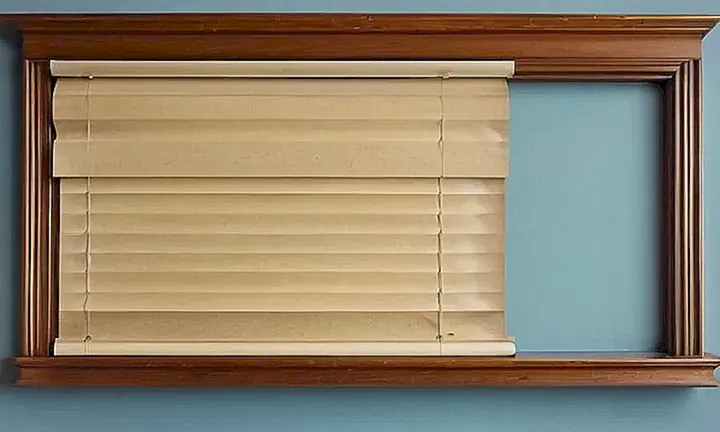 Una persona sitúa su escritorio en una habitación enfrente de una ventana con persianas