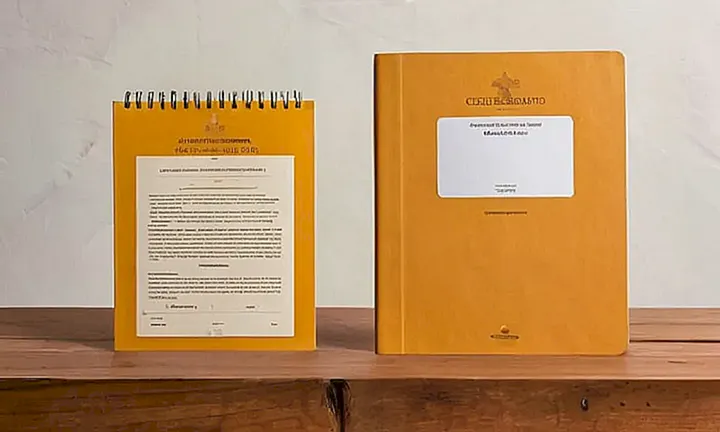 Un archivo oficial de la oficina española de inmigración se encuentra en una mesa con un anciano que leyendo mostrando confusión