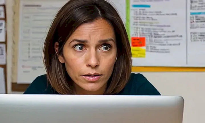 La mujer reflexiona sobre el proceso para obtener la ciudadanía española mientras mira fijamente el mando de su computadora