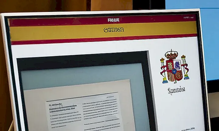 La pantalla del monitor muestra los requisitos y el procedimiento para la adquisición de ciudadanía española a través de imagen detallada y textos bien definidos