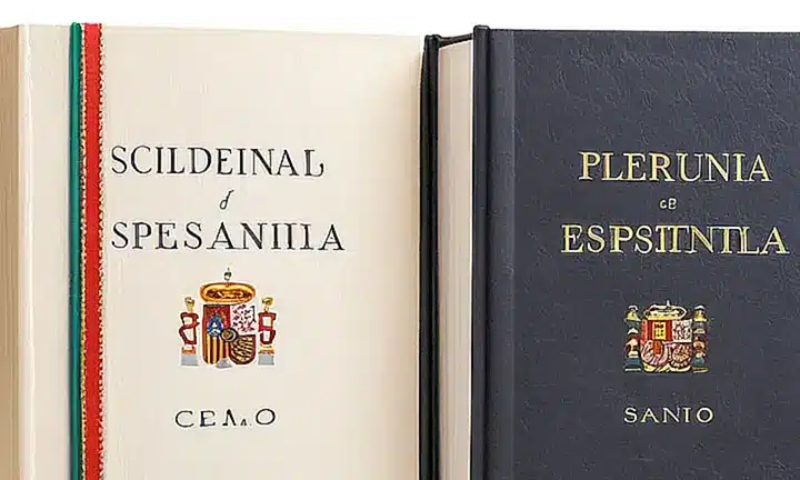 El libro tiene un cubierta de plástico mate resistente con el título en letras oscuras y fondo grisoso