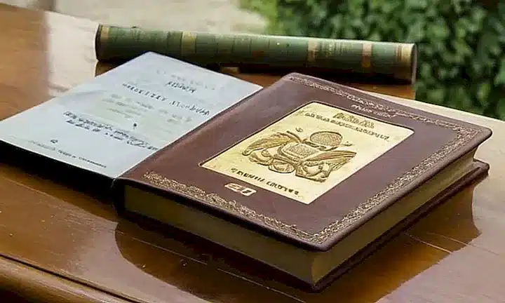 En una habitación con detalles personalizados, una muda de mujer reposa sobre un escritorio desordenado