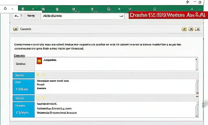 En la pantalla del ordenador está abierto un documento Word con una tabla que contiene formas gubernamentales en un fondo de paisaje español soleado