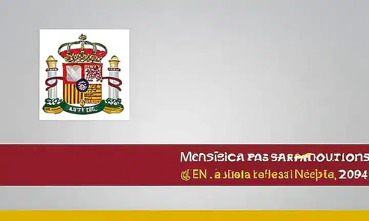 El diseño del sitio web del Ministerio de Justicia español consta principalmente de un fondo gris y texto blanco con el logotipo de la bandera española en la esquina superior izquierda, sobre una sombra suave que agrega profundidad