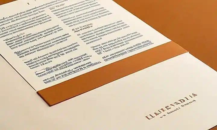 La página muestra un documento oficial con fondo beige, texto en fuente sin serifa y colores cremosos que contrastan con elementos visuales como un estandarte español al fondo