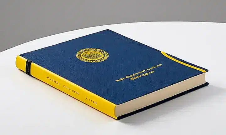 La portada del libro tiene el título Conceptos básicos sobre derechos y deberes cívicos en letras grandes y amarillas centrado en un fondo azul con textura de tela tejida
