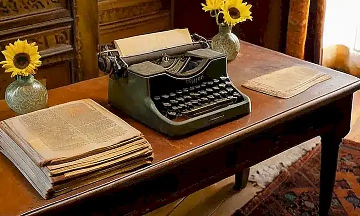 En una habitación antigua y desordenada se encuentra un libros arrancado