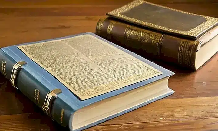 Un escritorio encubre una variedad de artículos relacionados con la escritura y el trabajo administrativo