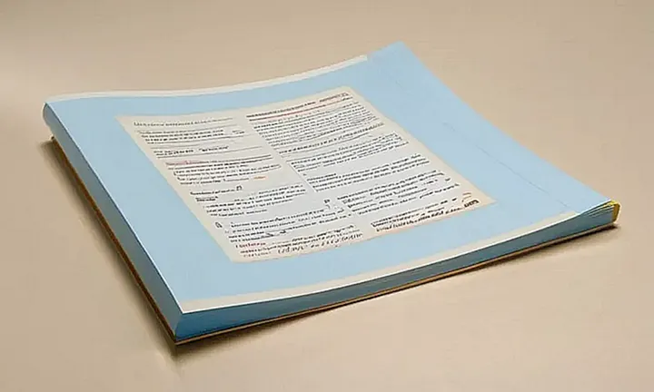 El papel está iluminado por una luz suave con sombras delicadas, destacando textos y imágenes como el logo de la ciudadanía española automática en fuente bold
